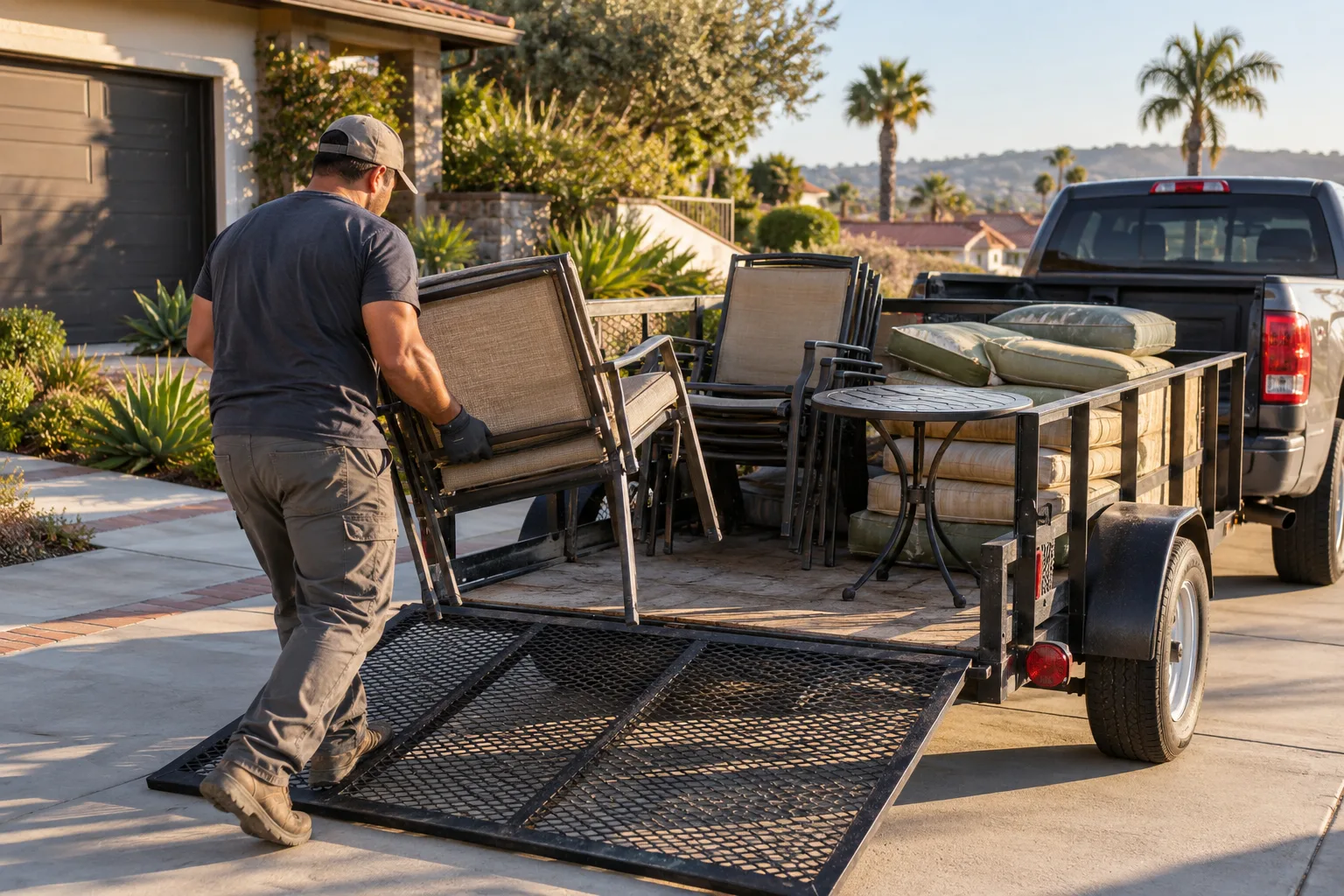 Prepared materials and access for patio furniture removal