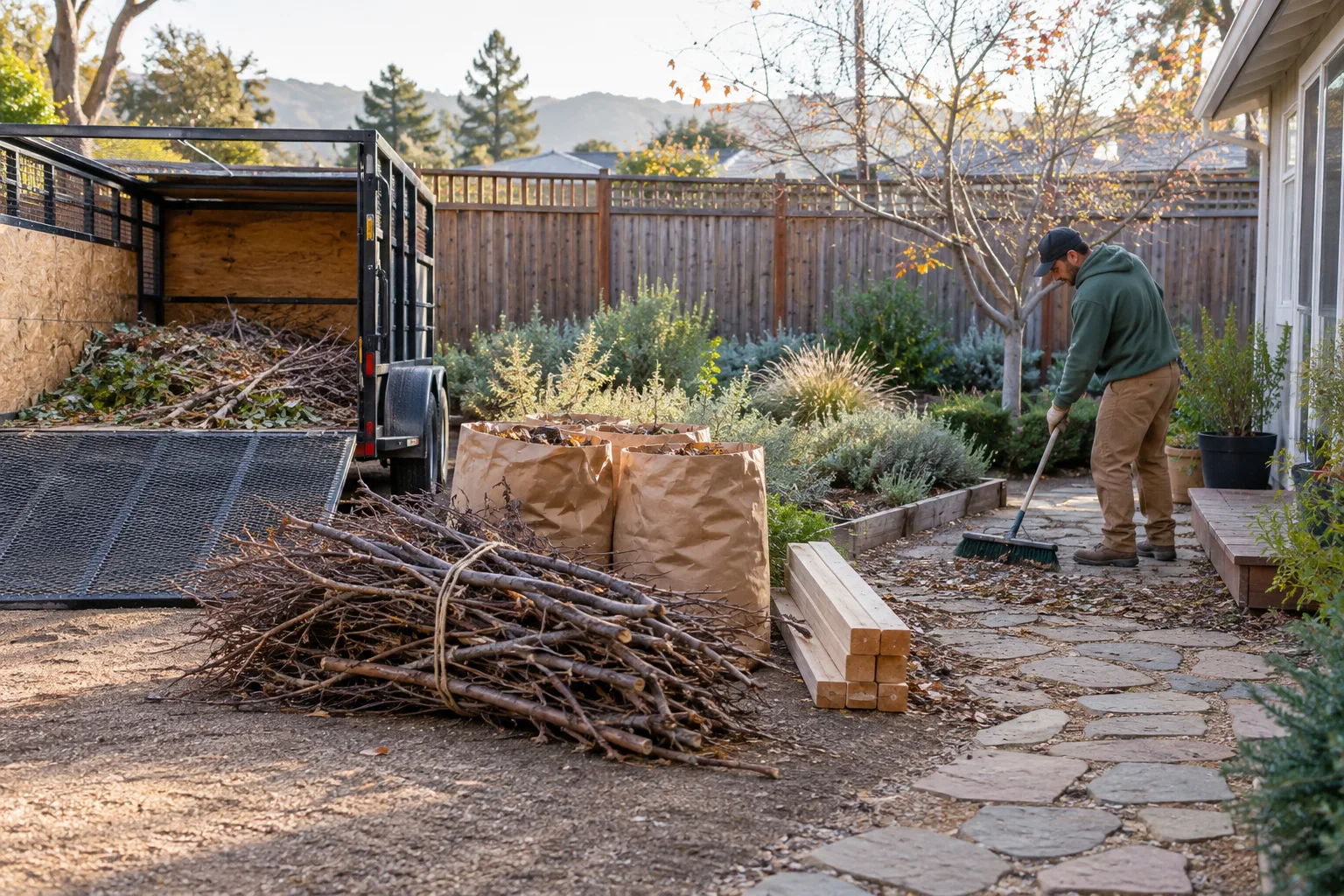 Prepared materials and access for yard waste hauling